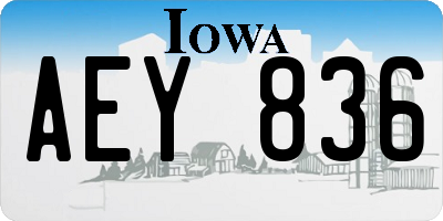 IA license plate AEY836