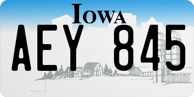 IA license plate AEY845