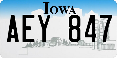 IA license plate AEY847