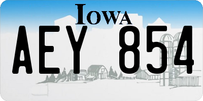 IA license plate AEY854