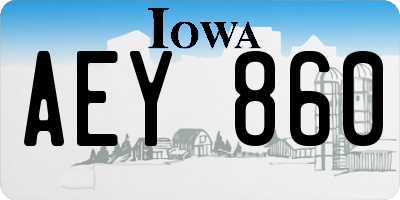 IA license plate AEY860