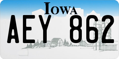 IA license plate AEY862