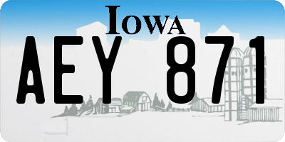 IA license plate AEY871