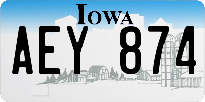 IA license plate AEY874