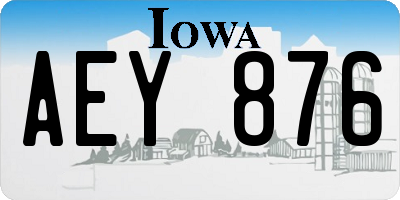 IA license plate AEY876
