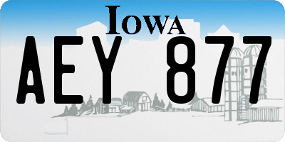 IA license plate AEY877