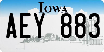 IA license plate AEY883