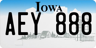 IA license plate AEY888