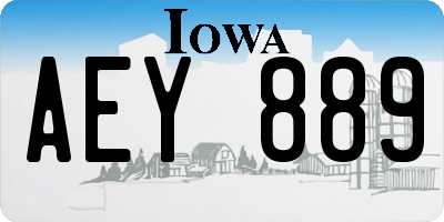 IA license plate AEY889