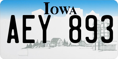 IA license plate AEY893