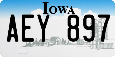 IA license plate AEY897