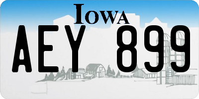 IA license plate AEY899