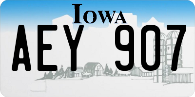 IA license plate AEY907