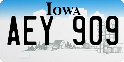 IA license plate AEY909