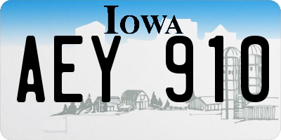IA license plate AEY910