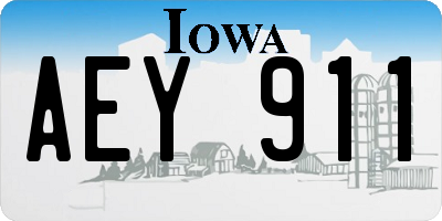 IA license plate AEY911