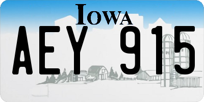 IA license plate AEY915