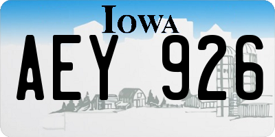 IA license plate AEY926