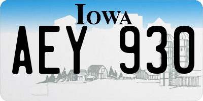 IA license plate AEY930