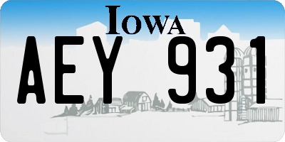 IA license plate AEY931