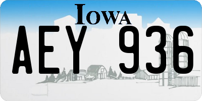 IA license plate AEY936