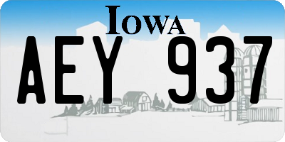 IA license plate AEY937