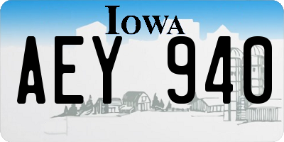 IA license plate AEY940