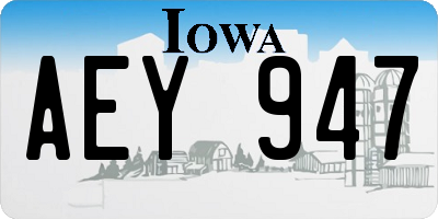 IA license plate AEY947