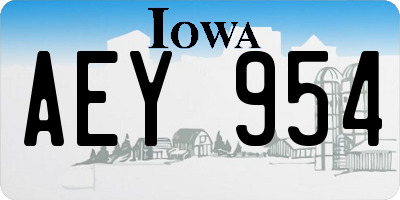 IA license plate AEY954