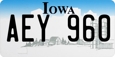 IA license plate AEY960