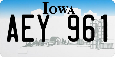 IA license plate AEY961