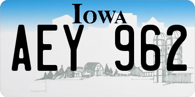 IA license plate AEY962