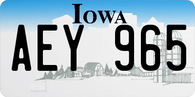 IA license plate AEY965