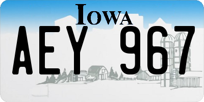 IA license plate AEY967