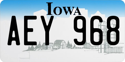IA license plate AEY968