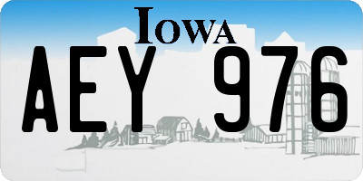 IA license plate AEY976