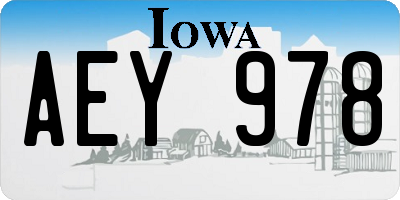 IA license plate AEY978