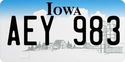 IA license plate AEY983