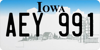 IA license plate AEY991