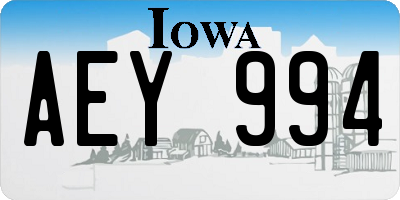 IA license plate AEY994