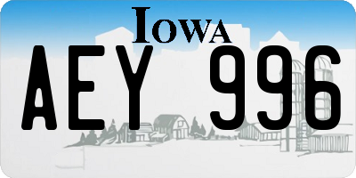 IA license plate AEY996