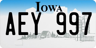 IA license plate AEY997