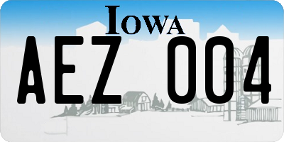 IA license plate AEZ004