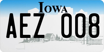 IA license plate AEZ008