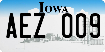 IA license plate AEZ009