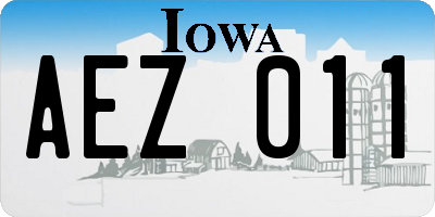 IA license plate AEZ011