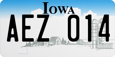 IA license plate AEZ014
