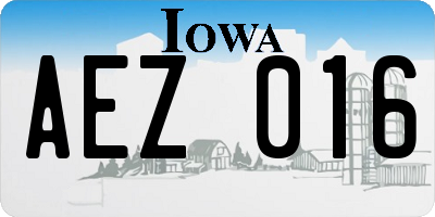 IA license plate AEZ016