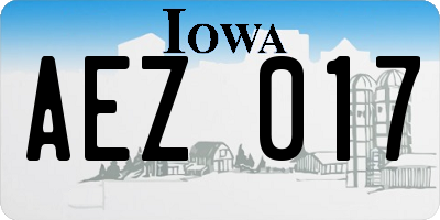 IA license plate AEZ017