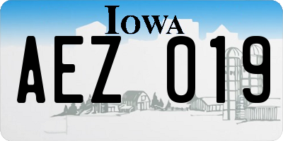 IA license plate AEZ019